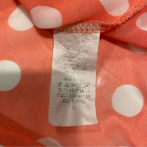 Pink & White Polka Dot Sheer Top, Small - Picture 7 of 7